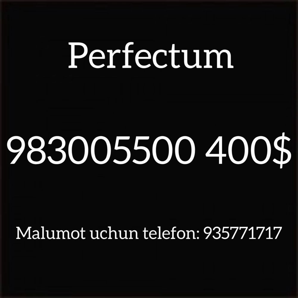 Perfectum nomerlar sotiladi
