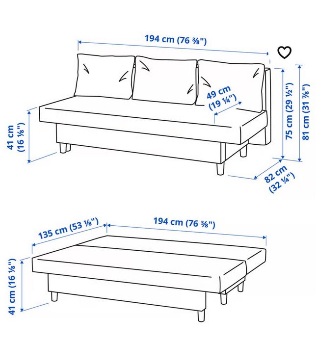Canapea extensibila Ikea nouă
