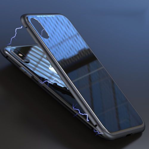 Husa iPhone 7/8 PLUS, Magnetica 360 grade cu spate de sticla