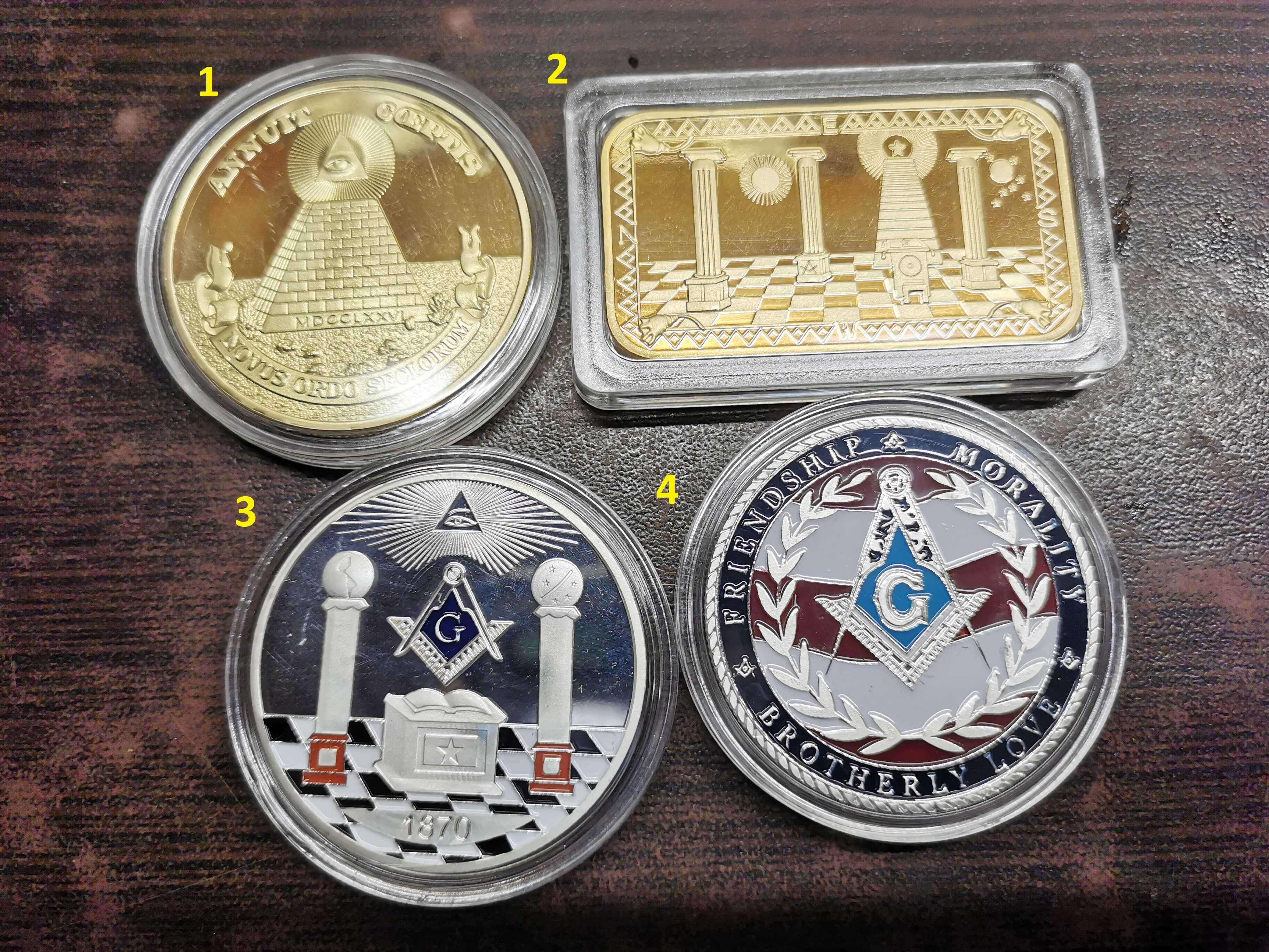 Колекция масони монети кюлчета злато долар медальон