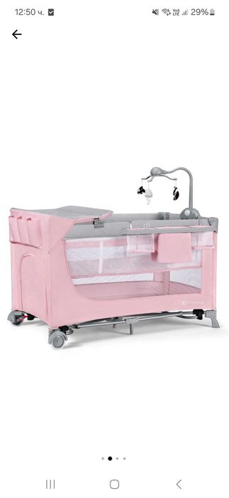 Бебешка кошара Kinderkraft / розова Матрак Pierre Cardin