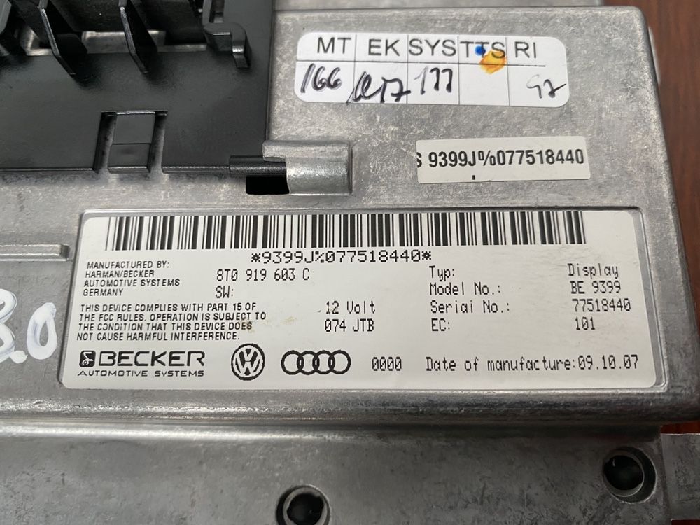 Display / Ecran navigatie Audi A4 A5 A6 Q5 : 8T0919603C