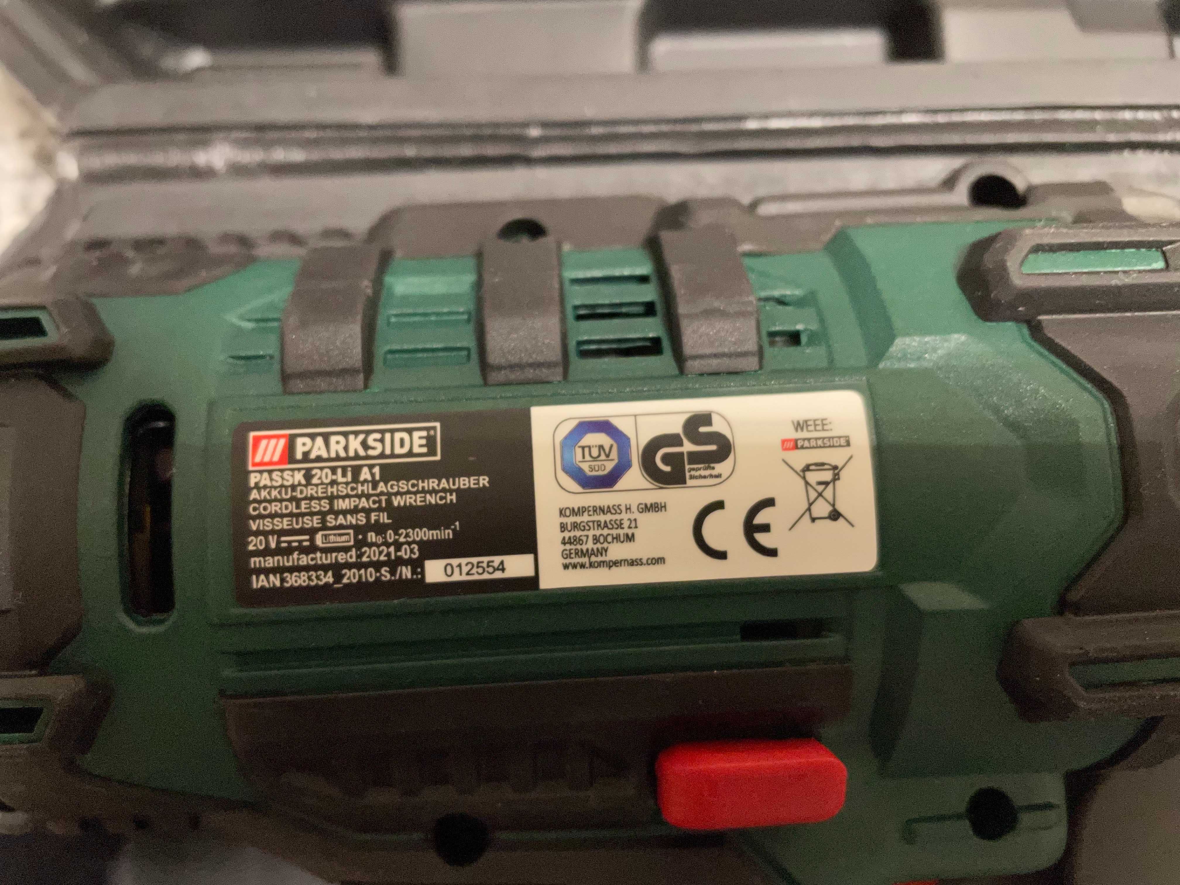 Немски Акумулаторен Ударен Гайковерт Parkside 400 Nm 20V 4 Ah