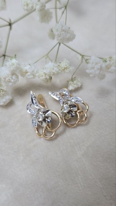 Серьги золотые ЖанТаС ломбард Астана