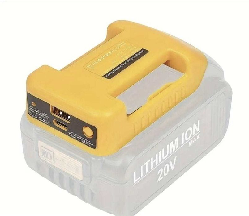Adaptor pentru baterii Dewalt 18V 20V, cu USB si incarcator rapid tipC