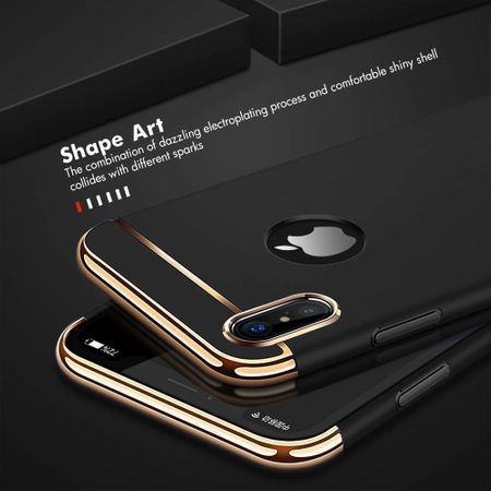 Husa pentru Apple iPhone X, GloMax 3in1 PerfectFit, Negru