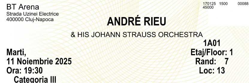 vand bilete concert Andre Rieu categoria 3