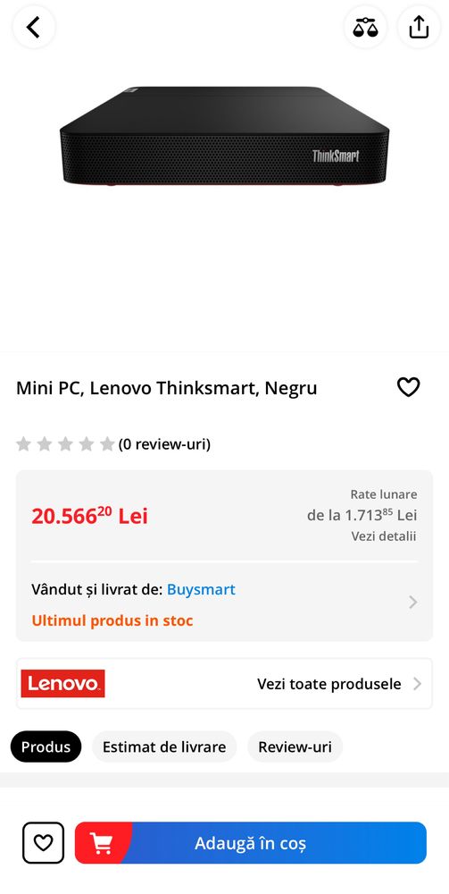 Mini pc Lenovo thinksmart core 11RXB SIGILAT sau schimb