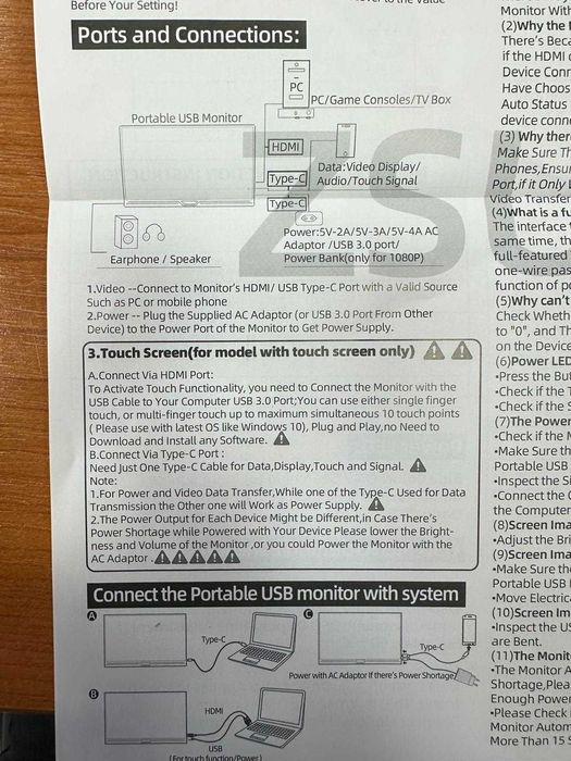 Monitor portabil FullHD