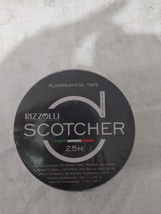 Скотч RIZZOLLI SCOTCHER Aluminum алюминиевая клейкая лента. Скотч