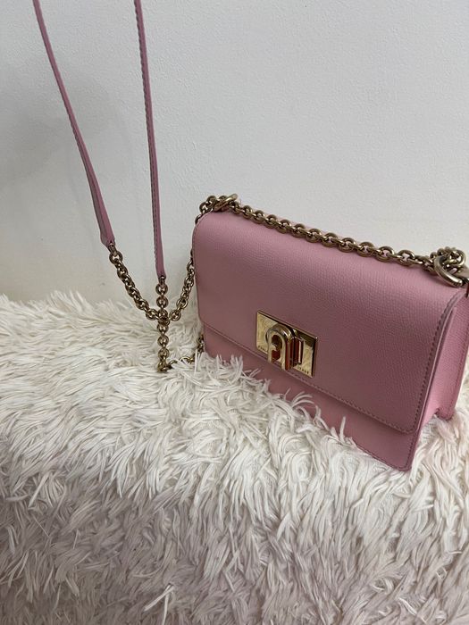 Geantă Furla 1927 Crossbody roz blush – piele naturală