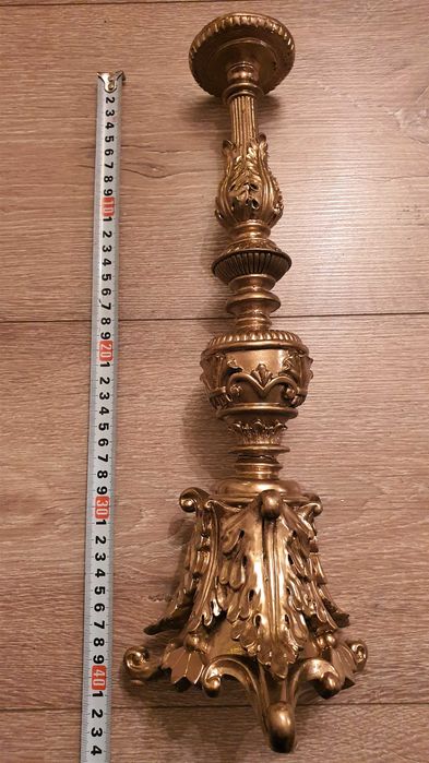 Голям Бароков свещник, Маркиран, Смола, 40см