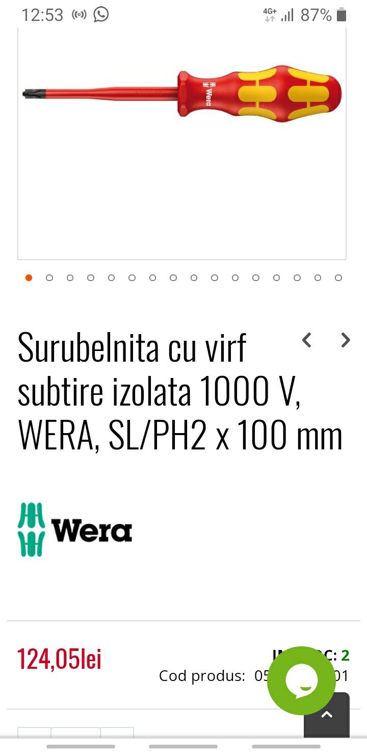 Surubelnite electrician Wera Germany 1000v