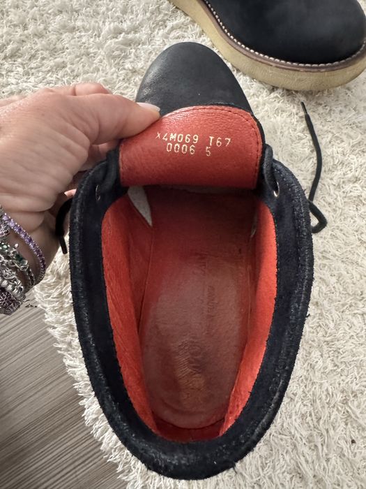 Emporio Armani botine din piele intoarsa,culoare bleumarin