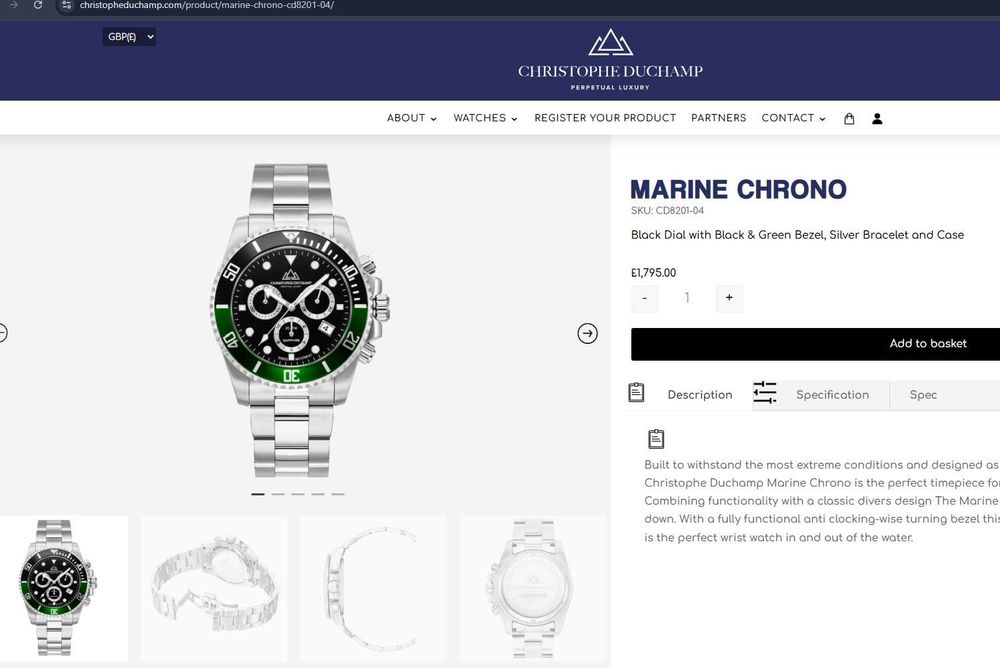 NOU Ceas Christophe Duchamp Perpetual Luxury Marine Chrono