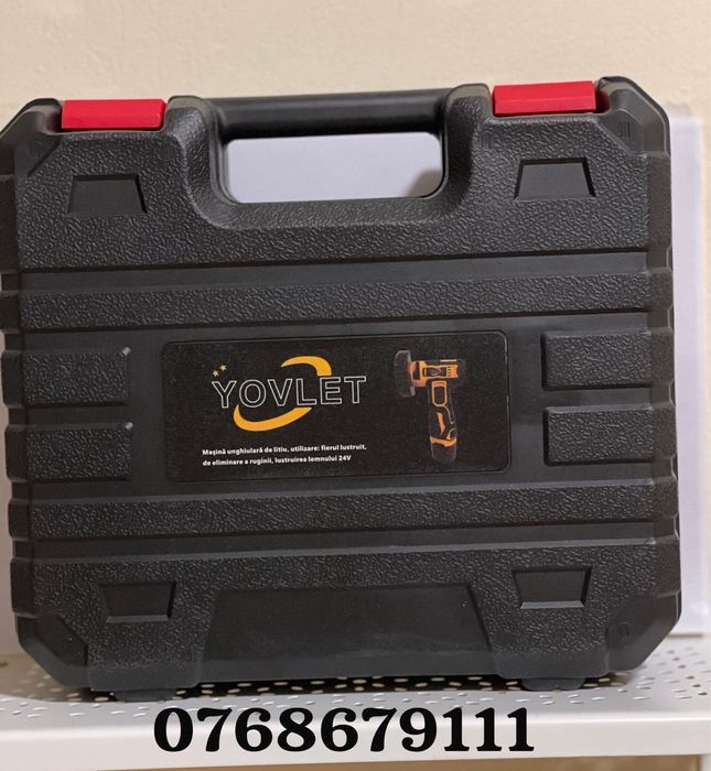 Mini Polizor Flex Electric cu 2 Baterii 24 v disc 76MM Nou 5 discuri