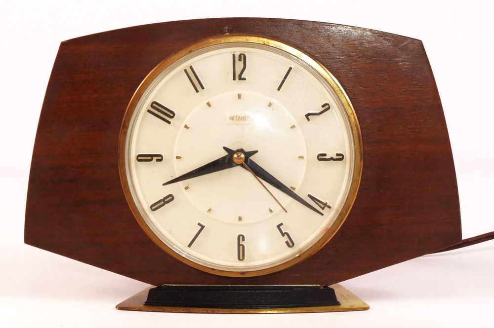 Ceas electric englezesc METAMEC, 220 V, rama lemn, STARE PERFECTA