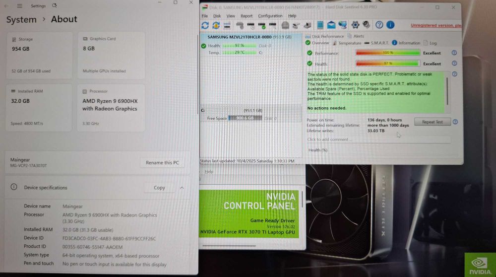17.3' 240Hz AMD Ryzen 9 6900HX/NVIDIA GeForce RTX 3070Ti 8GB 150W/32GB