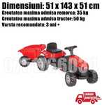 Tractor Tractoras Copii cu Pedale Remorca Rosu LivratGRATUIT CJ