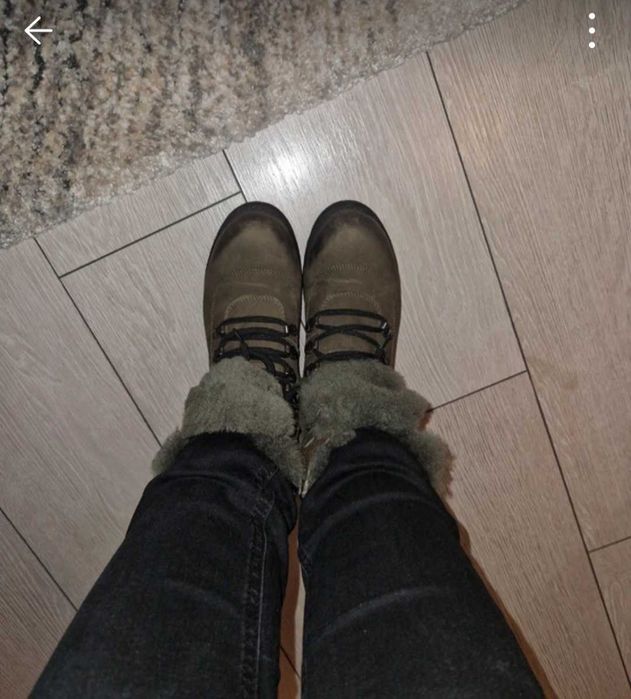 Bocanci imblaniti marime 37 verde/kaki