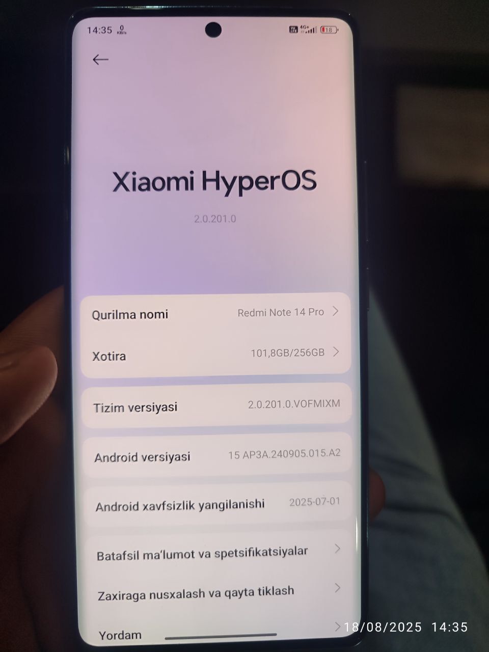 Redmi not 14 pro 8/256