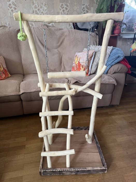 Дървена катерушка за голям папагал