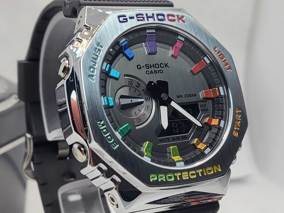 Ceas Sport Casio G shock GM 2100 Rainbow Black .Nou, Garantie 2 ani