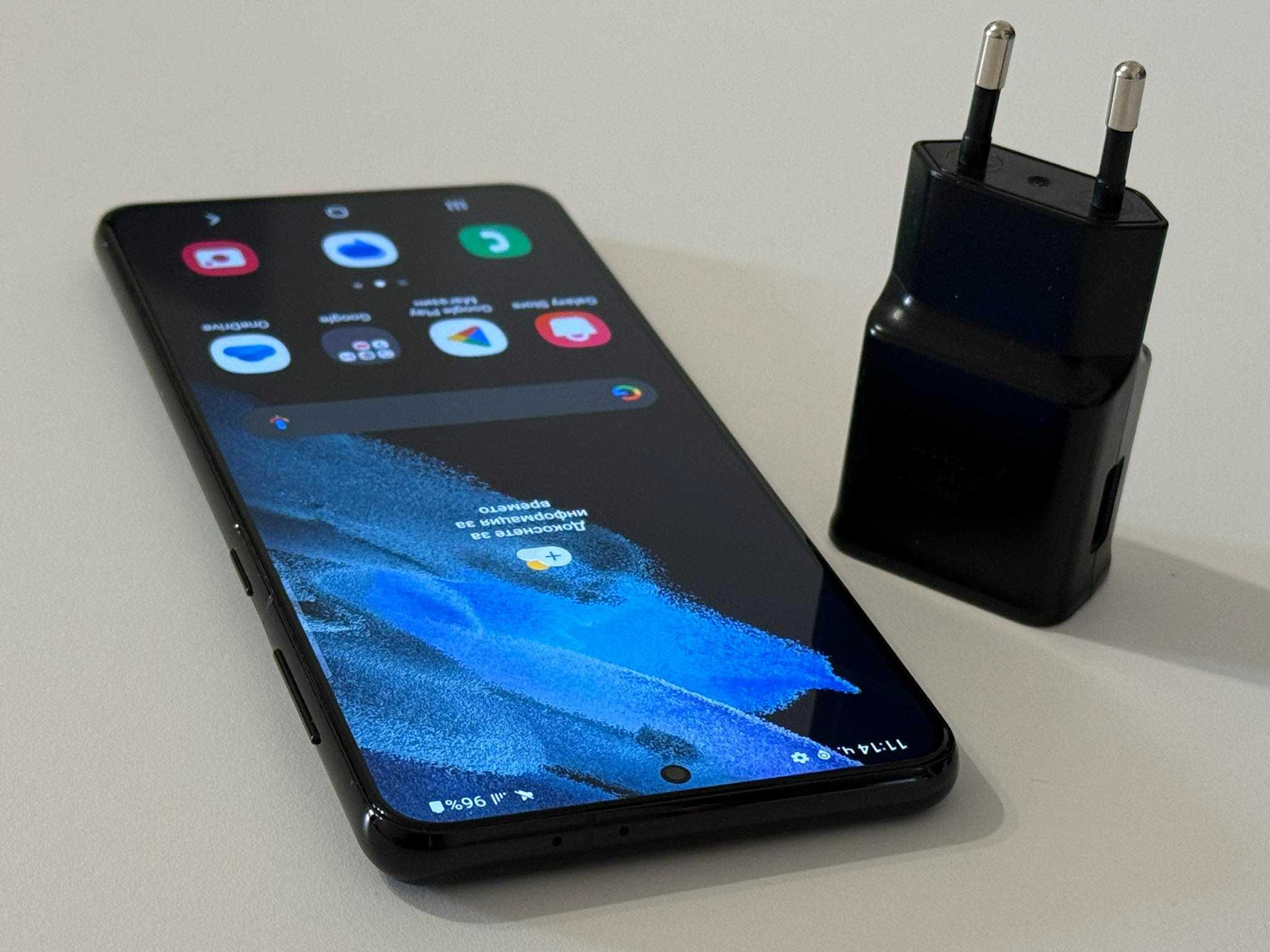 Отличен! Samsung Galaxy S21+ Plus 5G Phantom Black (Черен) Бартер!