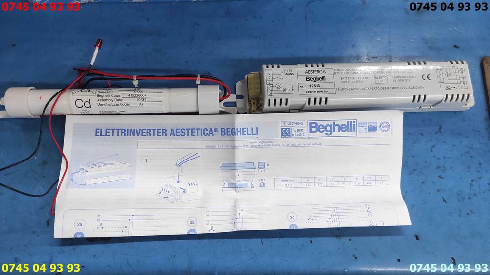iluminare de urgenta acumulator si electronica NOI  ca in poze incutie