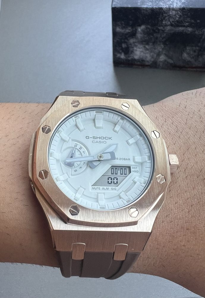 Casioak / Casio G-Shock GA-2100 Mod Rose Gold/Brown