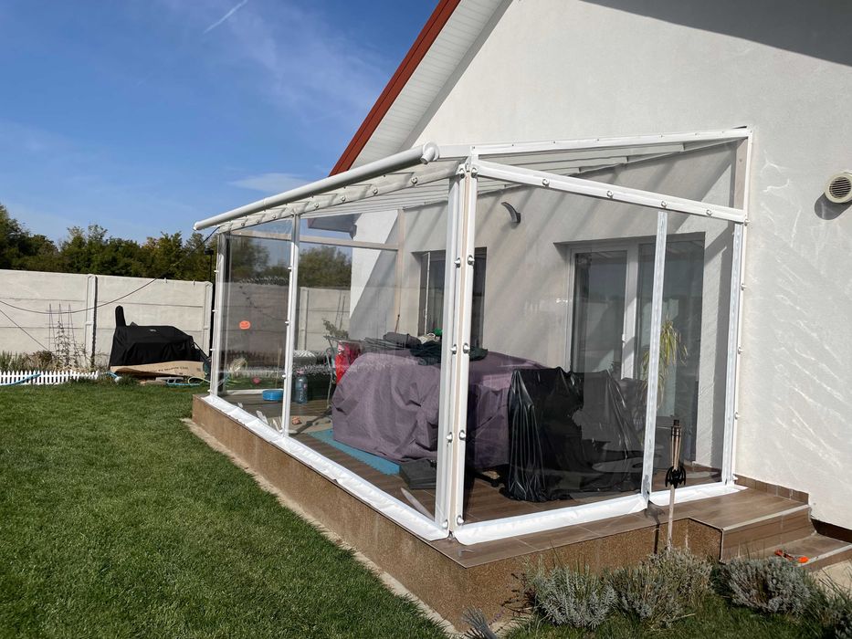 Inchidere terase , foisoare si balcoane cu folie transparenta Cristal