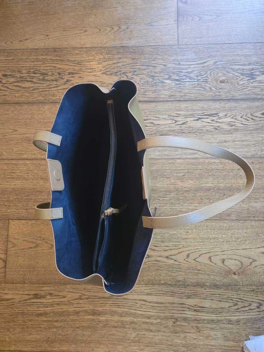 НОВА! Луксозна бежова чанта Weekend Max Mara модел "Legge"