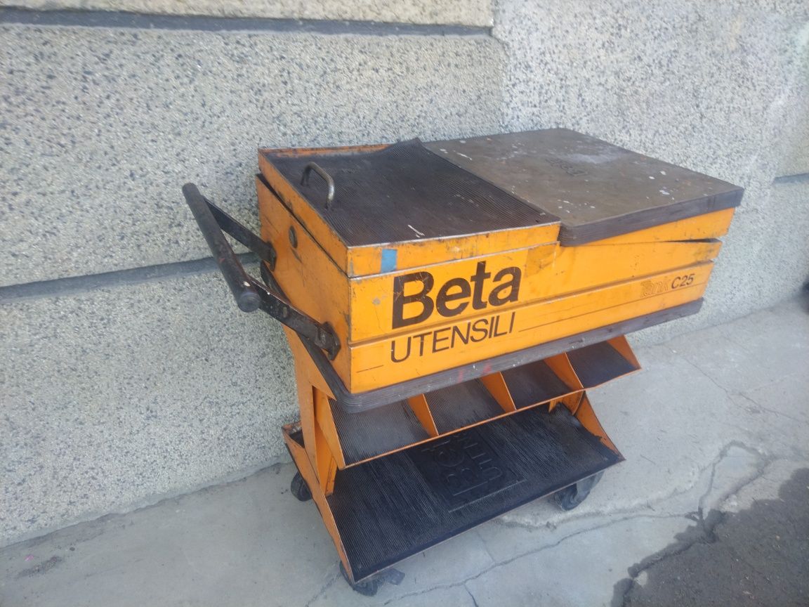 BETA TANK C25 метална оранжева сервизна количка за инструменти за гара