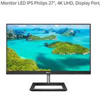 Monitor LED IPS Philips 27", 4K UHD, Display Port, Negru Model 278E1