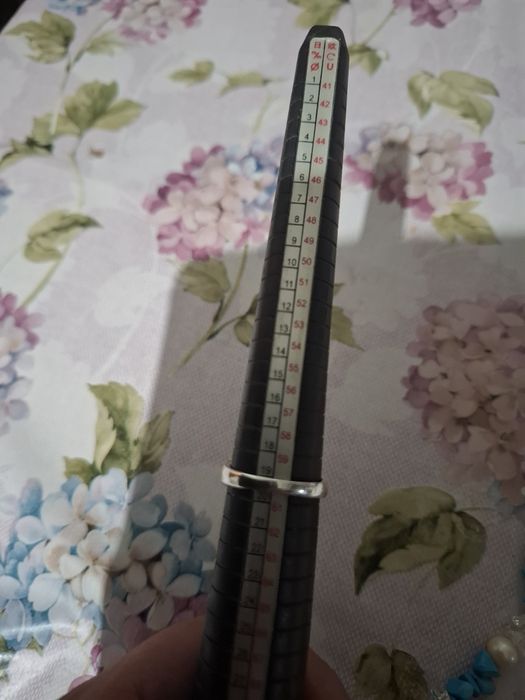 Set inel argint tibetan turcoise m 60 și colier 32 cm la dublu