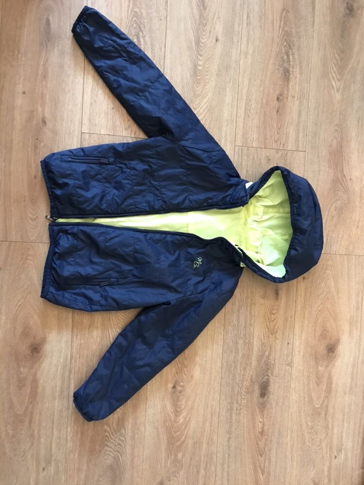 Куртка плащовка двух сторонняя синяя и салатная рост 130