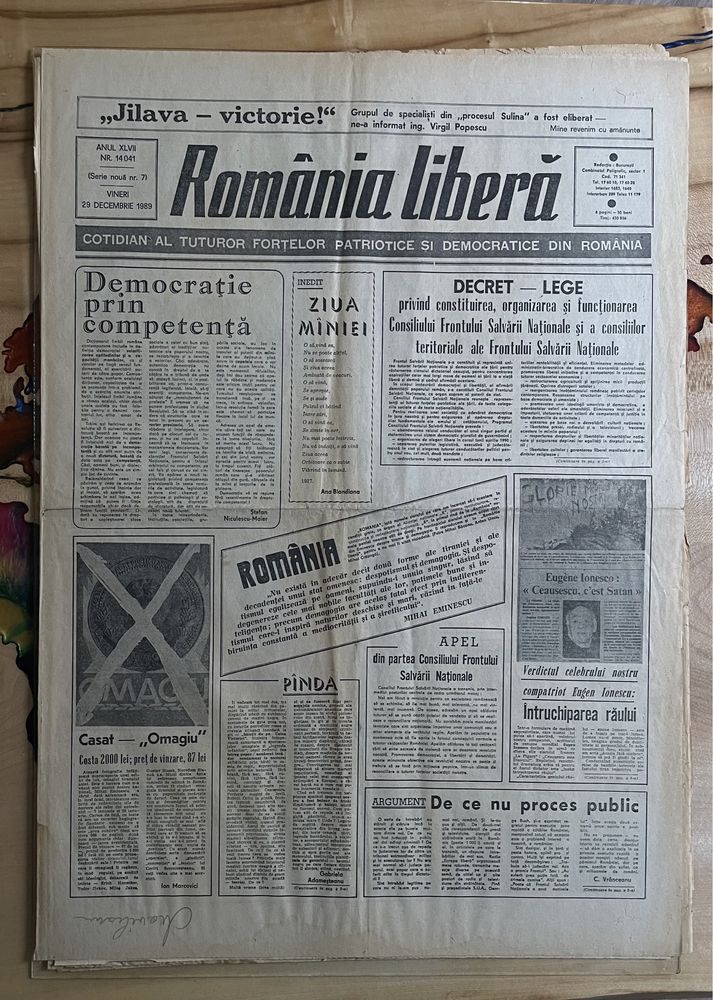 Romania Libera , Libertarea , Ziare Revolutia Romana Decembrie 1989