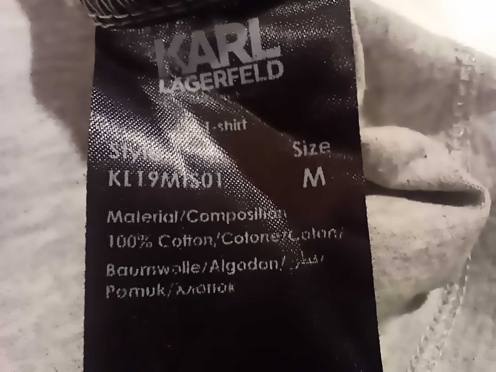 KARL LAGERFELD Beachwear оригинал М мъжка тениска с джоб 100% памук