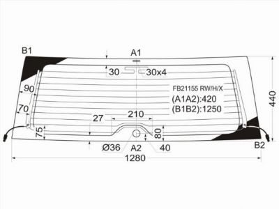 Стекло заднее с обогревом  Toyota Rav 4
