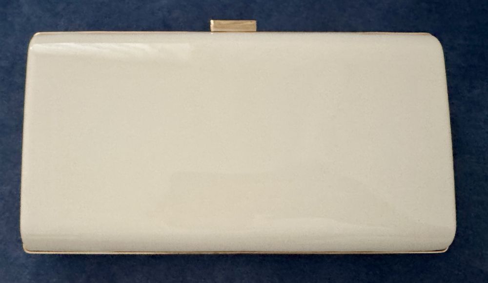Geanta plic simpla, crem/alb, satin, Anna Field