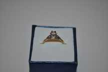 INEL AUR galben si alb 18K + 1 Diamant = 0.37ct. - De logodna -Vintage