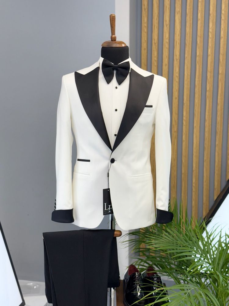 Costum ginere alb ivoire LAEL FASHION