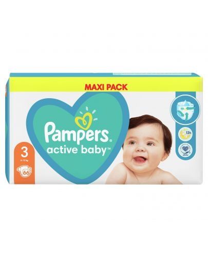 Pampers active baby 3, 66 бр.