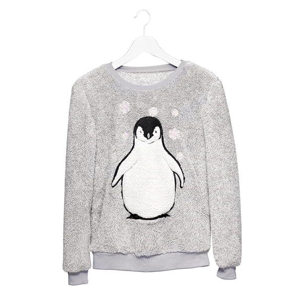 Bluza Snuggle Penguin/Hanorac pufos cu pinguin