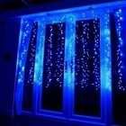 Perdea Lumini de exterior,3m x 10m, 3200 Led Albastru interconectabila
