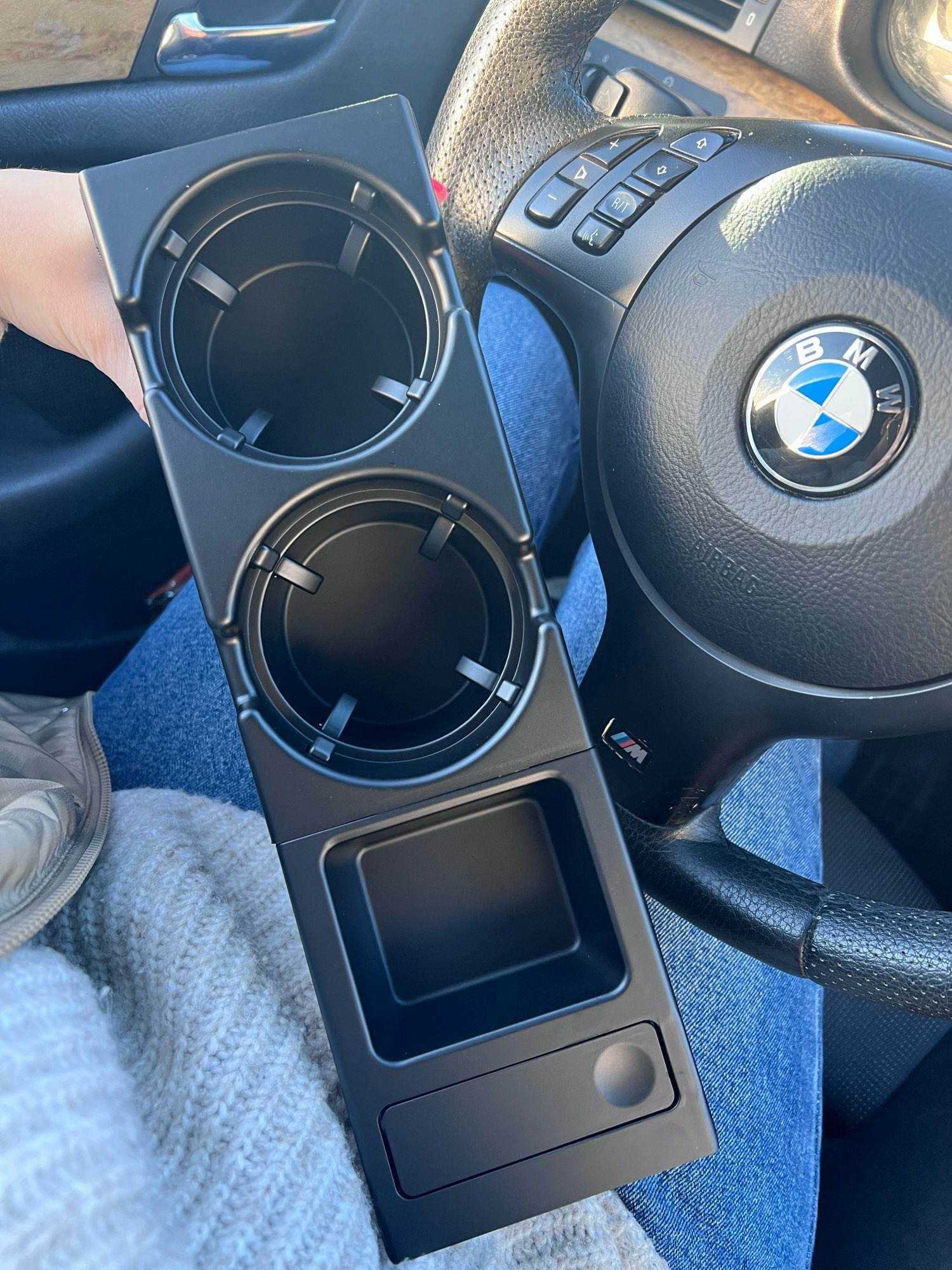 Suport Pahare si Monede compatibil cu BMW  E46 negru/carbon