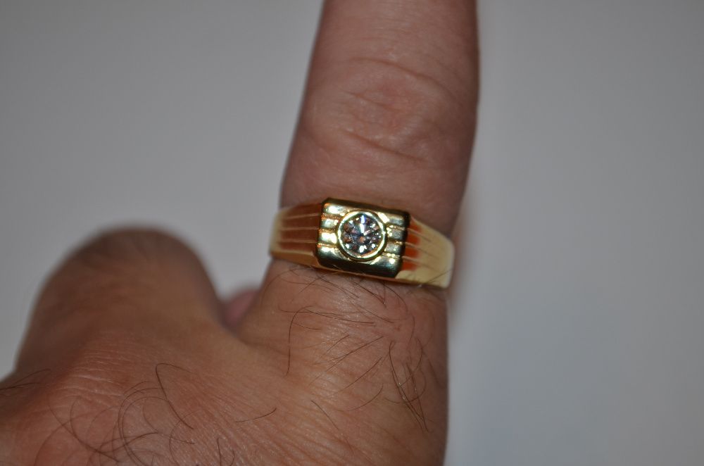 INEL AUR 18K + 1 Diamant = 0.40ct. - Barbati - Marimea 63.5 - 6g. !