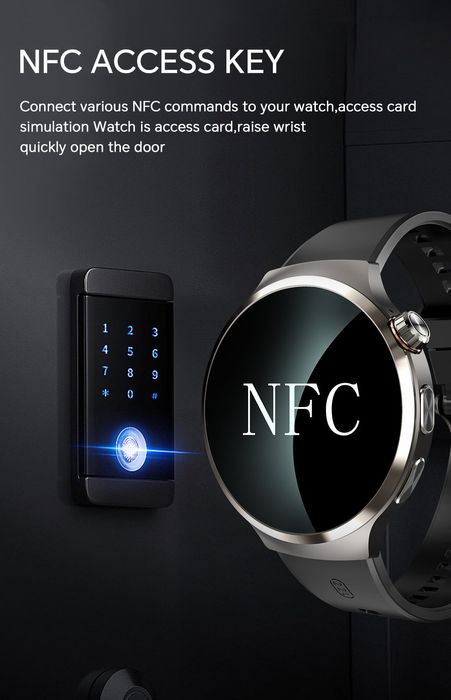 VWAR Core5 4G Smart Watch- Android 13/Bluetooth, 1.75" AMOLED, 52 mm