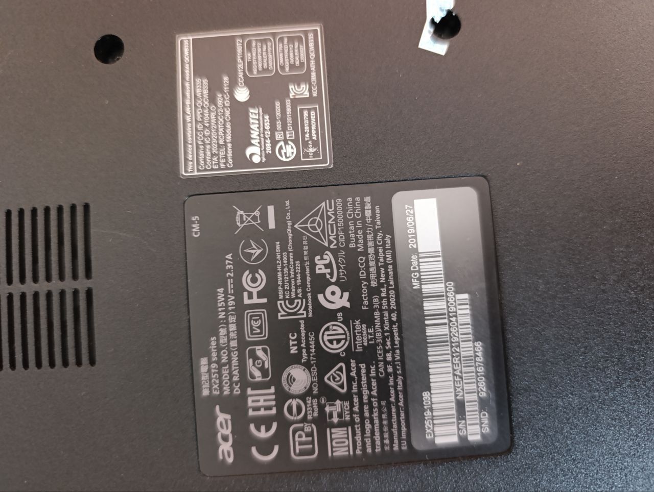Ноутбук Acer Extensa EX2519 x5-e8000
