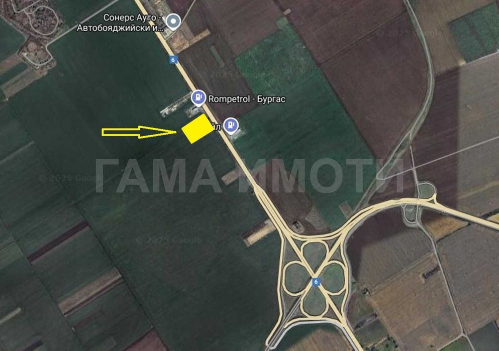 Парцел с 92 метра лице на пътя Бургас - София, до ”Ромпетрол”